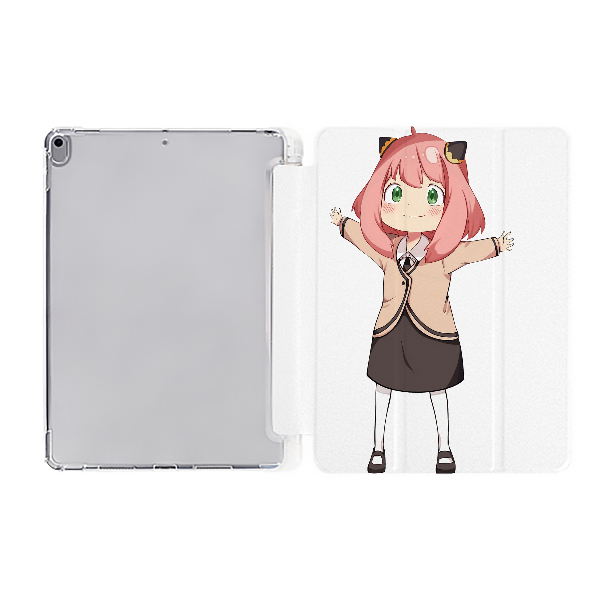 （画像用） SPY×FAMILY间谍家家酒 IPad ケース ペン収納付き 三つ折りスタンド PUレザー×シリコン 対応機種9.5/10.5/10.9インチ